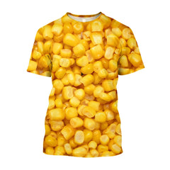 Fashion Casual Oversized Fun Corn graphic t shirts For Men Summer Trend Leisure Personality harajuku Printed Round Neck Tees Top