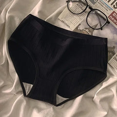 Damen-Baumwollunterwäsche, sexy im japanischen Stil, mittelhoher Bund, schlicht, atmungsaktiv, bequem, nahtlos.