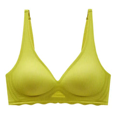 Cool Underwear for Women with Thin Cup Without Marks and Breathable Beauty Back Gathering One-piece Deep V Soft Support Bra