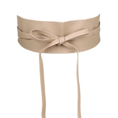 Dress Accessories for Female Soft Leather Dress Belt Elegant Bow Belt Ladies Girls Belt Wide Self Tie Wrap Around Waist Band
