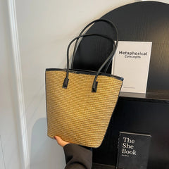 Summer Beach Bags For Women Handmade Rattan Woven Shoulder Bags Large Capacity Straw Bag Bohemian Casual Travel Handbag Totes