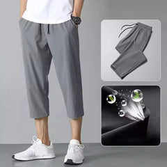 Mens Summer Cooling Thin Shorts Loose Capris Pants Fashion All-match Streetwear