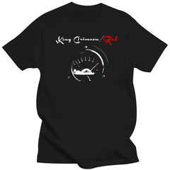 King Crimson Herren-T-Shirt mit rotem Tachometer-Logo, schwarz