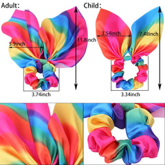 Haaraccessoires mit Schleife, Haargummis für Mädchen und Frauen, elastische Haargummis, elastische Regenbogen-Haargummis, Haargummis, Pferdeschwanzhalter