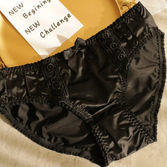 Satin Women's Underwear Mid-Waist Comfortable Butt Covering e Pants Youth Size Large Casual Home Clothes