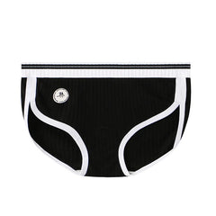 Sexy Damen-Slips, Unterwäsche, gerippte Baumwolle, atmungsaktive Komfort-Boxershorts, mittelhoher Bund, Sportslips, tägliche Intimunterwäsche