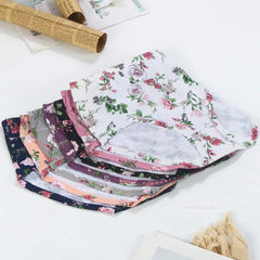 Women's Underwear Print Sexy High Waist Panties Female Plus Size High Elasticity Breathable Floral Breifs Seamless Lingeries