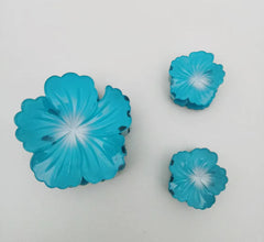 סט קליפסים לשיער פרחוניים 3 יחידות/סט לנשים אביזרי שיער חוף אביב חמודים, קליפסים פרחוניים לבהיניה פריטי יסוד לקיץ