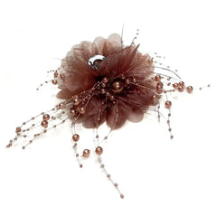 נשים אופנה שיער אביזרי בנות פרח שיער טופר קפלים אורגנזה פנינים שחור נוצת אחיזה כריש שיער קליפ נשי בארה 'ב