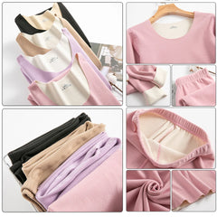 Women's Thermal Underwear Men Double-sided Fleece Seamless Thermos Clothing Warm Lingerie Suit Winter Clothes Women 2 Piece Sets