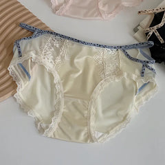 תחתוני נשים רכים וסקסיים תחרה תחתונים שקופים למחצה נושם מותן בינוני צבע איות נוח תחתונים דקים אינטימיים