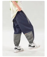 2024 New Boy Pants Korean High Street Fashion Trousers Color Block Thin Sports Pants Casual Children's Clothing Kids Sweatpants