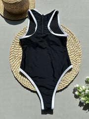 2025 New Black Bikini Set One-piece Swimsuit Classic Swimsuit Women's Push Up Sport Solid One-piece Suit Beach Wear For Female
