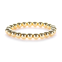 New Fashion Accessories Women' Gifts Simple Smooth Round Beads Black Ore Plated 14k Gold Elastic Hand Beads Multi-layer Bracelet