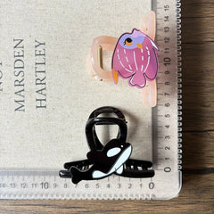 בוהמי אצטט אוקיינוס בעלי חיים שיער קליפים לנשים החלקה קיץ חוף שיער אביזרים מצוירים דג לוויתן מתנות חבילה מרובה