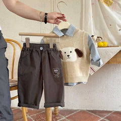 Korea Baby Boy Sweatpants Children Autumn Long Pants Kids Boys Sport Solid Color Trousers Infant Panties Toddler Spring Bottoms