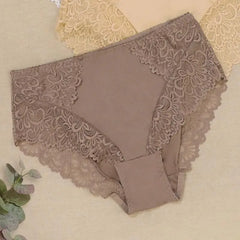 BEAUWEAR Plain Lace Underwear Unlined Thin Panties for Women Plus Size Underpant 0XL 1XL 2XL 3XL 4XL 5XL