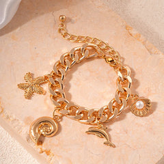 Bohemian Shell Bracelet for Women Men Gold Color Summer Beach Charm Bracelets Bangles Wristband Jewelry Accessories Couple Gifts