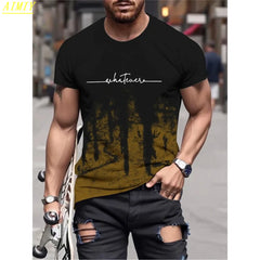 Man T Shirt Casual Oversized Sports Loose Plus Milano Print Clothing Comfortable Shopping Round Neck Short Sleeved T-Shirt Top