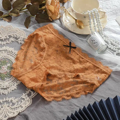 Women's underwear Women's ice silk full pure cotton antibacterial breathable low waist Japanese little girls lace summer ultra t