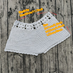 Handgehäkeltes Strandbikini-Set für Damen, kurze Badebekleidung, sexy Quasten