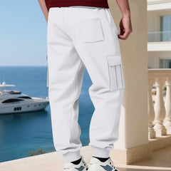 Men's Plush Thick Heavyweight American Workwear Sweatpants with Multiple Pockets Outdoor Jogging Pants Loose Casual Sports Pants