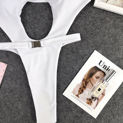 DEAT Fashion Women's New Hollow Out Lace Up One-piece Swimsuit High Elasticity Beach Vacation Style Bikini Female Trend 11A04793