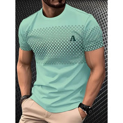 חולצת טי לגברים קיץ שרוולים קצרים קז'ואל אופנתי לגברים חולצת טי נושמת ספורט חולצות צווארון עגול בגדי גברים 100% פוליאסטר