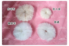 Anime-Accessoires, weißer Pelzhaarring, japanischer Lolita-Stil, doppelter Pferdeschwanz, Haarschmuck, Haarband, Kawaii-Accessoires
