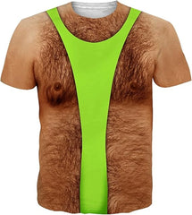 Funny Muscle Mens T Shirt Graphics Spoof 3D Printing T-shirt Personality Short-sleeve Round Neck Casual Shirt Men Cool Tees Tops