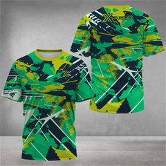 Fashion 3D Tie-Dye Print T Shirt For Men Summer Quick Dry Short Sleeve Outdoor Tennis Sports T-Shirt Casual Breathable Loose Top