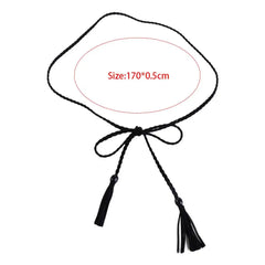 Waistbands Accessories Wooden Bead Thin Belts Bohemian Women Waist Chain Braided Tassel Belt Ethnic Style Belts Waist Rope