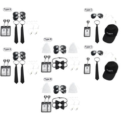 Agenten-Accessoires-Set: Krawatte, Ohrstöpsel, Arbeitsbrille, Hut, Geheimdienst-Kostüm für Teenager und Erwachsene, Cosplay, Spiele, Partys