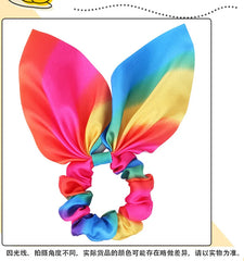 Haaraccessoires mit Schleife, Haargummis für Mädchen und Frauen, elastische Haargummis, elastische Regenbogen-Haargummis, Haargummis, Pferdeschwanzhalter