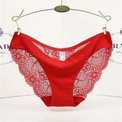 Women's Sexy Lace Panties Seamless Cotton Breathable Briefs Girls Transparent Underpants Plus Size Brand Underwear 1 Piece