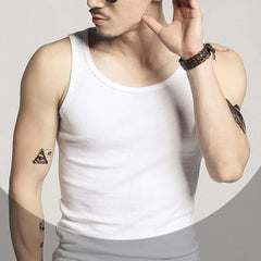 Men Vest O-neck Sleeveless Tank Tops Slim Fit Summer Vest Fitness Gym Workout Undershirt Bodybuilding Running Vest