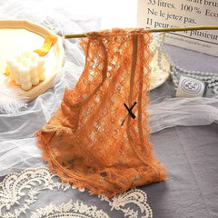 Women's underwear Women's ice silk full pure cotton antibacterial breathable low waist Japanese little girls lace summer ultra t