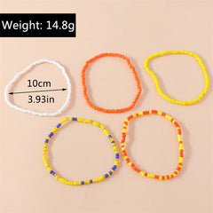 בוהמי צבעוני בעבודת יד חרוזים צמידי קרסול לנשים קיץ חוף קרסול צמיד רגל רגל שרשרת נשי בנות תכשיטי אבזרים