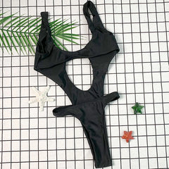 DEAT Fashion Women's New Hollow Out Lace Up One-piece Swimsuit High Elasticity Beach Vacation Style Bikini Female Trend 11A04793