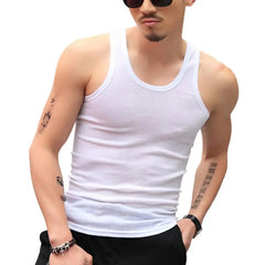 Men Vest O-neck Sleeveless Tank Tops Slim Fit Summer Vest Fitness Gym Workout Undershirt Bodybuilding Running Vest