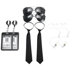 Agenten-Accessoires-Set: Krawatte, Ohrstöpsel, Arbeitsbrille, Hut, Geheimdienst-Kostüm für Teenager und Erwachsene, Cosplay, Spiele, Partys
