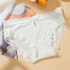 נשים תחתונים סקסיים צבע Soild לנשימה תחתוני תחרה קשת הלבשה תחתונה דק במיוחד שקוף תחתונים חדש