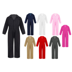 Kid's Coverall Boys Child Casual Jumpsuit Pants Fashion Long Sleeve Turndown Collar Zipper Mechanic Costume Flight Suit Overalls