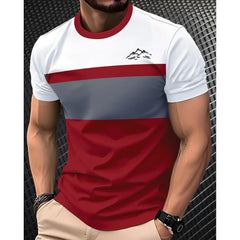 חולצת טי לגברים קיץ שרוולים קצרים קז'ואל אופנתי לגברים חולצת טי נושמת ספורט חולצות צווארון עגול בגדי גברים 100% פוליאסטר