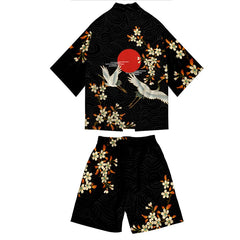 3 to 14 years kids kimono + shorts Japanese costume boys girls fashion kimono haori cardigan Jacket children beach wear cloak