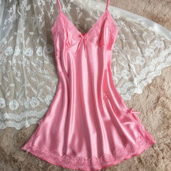 Bowknot Transparent Sexy Underwear Lace Tulle Hollow Suspender Nightdress