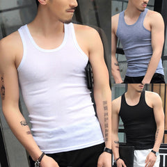 Fashion Men's T-Shirts Tank Tops Undershirt Gym Workout Stringer Fitness T-Shirt Beater Underwear Vest Clothing