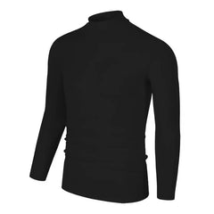 Luxury Korean Men's Oversized T-Shirt Solid Long Sleeve Base Shirt High Neck Slim Fit Tee for Autumn and Winter Plus Size Tops