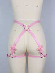 Exotisches SM-Bondage-Set: Oberschenkelfesseln aus Leder, Taillengürtel, Handschellen, Bettgurt, Rollenspielspielzeug für Paare