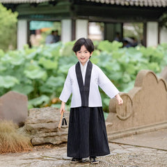 Traditionelles japanisches Kimono-Kostüm für Kinder, Samurai-Kleidung für Kinder, Kimono-Sets mit Strickjacke für Jungen, Bühnenkleidung für Kinder